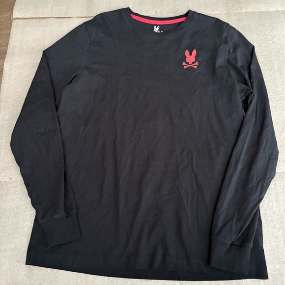 [5/US: M]Psycho Bunny (B6T110W1PC) - Lyons Flocking Long Sleeve Tee - Navy - Picture 2 of 7